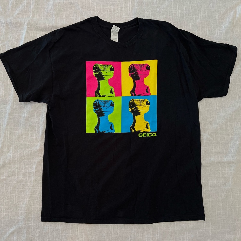 ❣️2/$25❣️ VTG GEICO frog men’s black gildan T-shirt | XL
